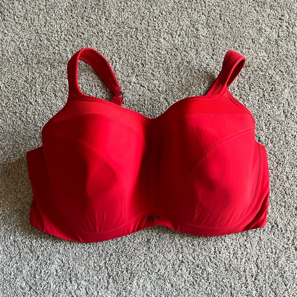 Panache Sport Size 40FF Red Underwire High Impact Sports Bra Style 5021A